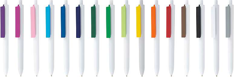 Długopis reklamowy El Primero White - przykład personalizacji i nadruku logo